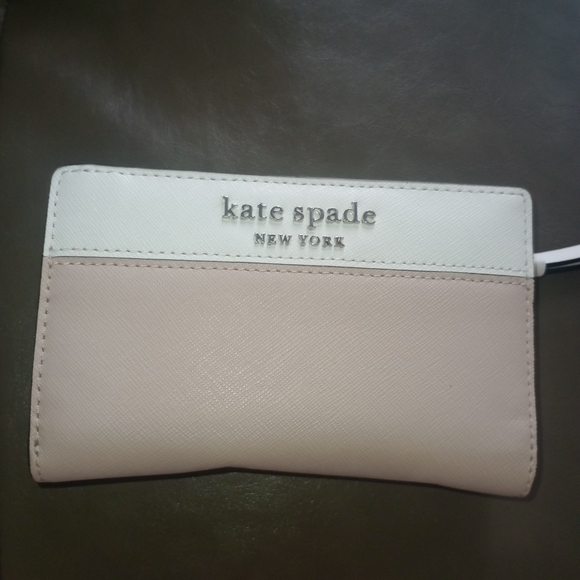kate spade Handbags - kate spade White and Tan Wristlet